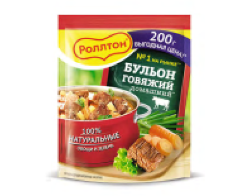 Роллтон Бульон 200г х 10 ГОВЯЖИЙ