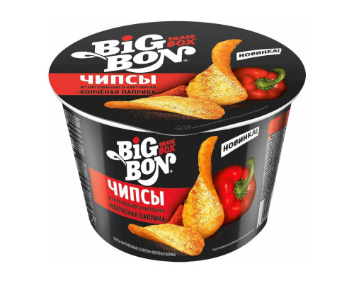 Чипсы картофельные BIGBON Snack Box со вкусом «Копчёная паприка», 70 г × 12 шт.