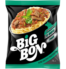 Лапша Big Bon Говядина + соус гуляш,75 гр