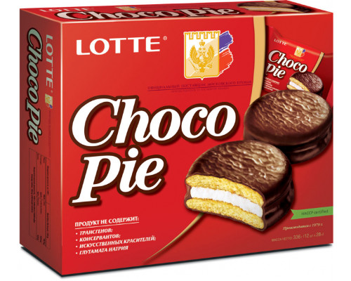 Пирожное Lotte Choco Pie, 336 г, 12 шт