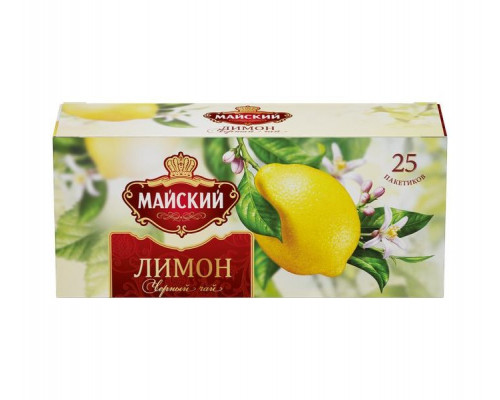 Чай Майский черный с лимоном 25*2г.