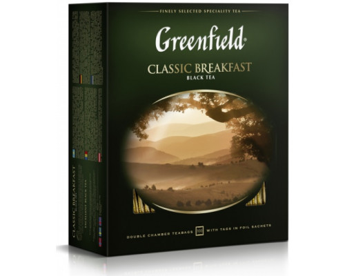 Чай Greenfield Classic Breakfast черный, 100х2г Чай Greenfield Classic Breakfast черный, 100х2г