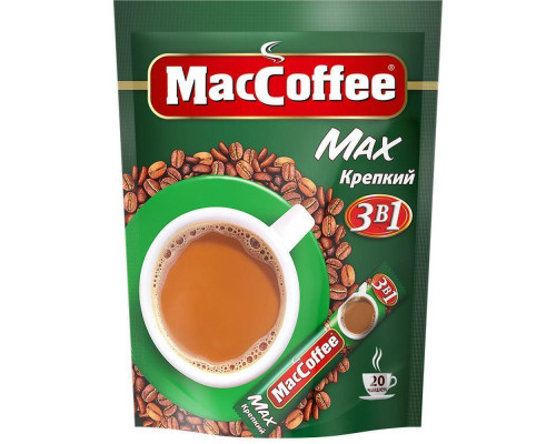 Растворимый кофе MacCoffee Мах 3в1 Крепкий, 20*16г