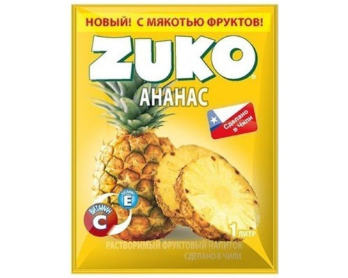 ZUKO Растворимый фруктовый напиток, ананас,  25г