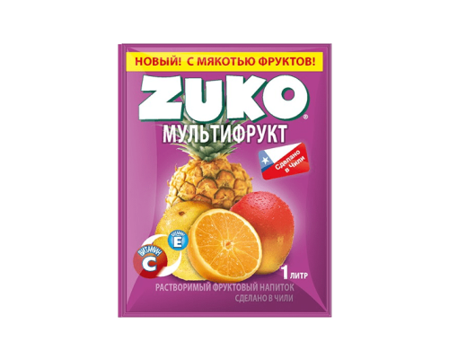 ZUKO Растворимый фруктовый напиток, мультифрукт,  25г