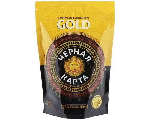 Кофе растворимый Черная карта Gold, 75г