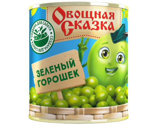 Горошек зеленый Овощная Сказка, 310г Горошек зеленый Овощная Сказка, 310г
