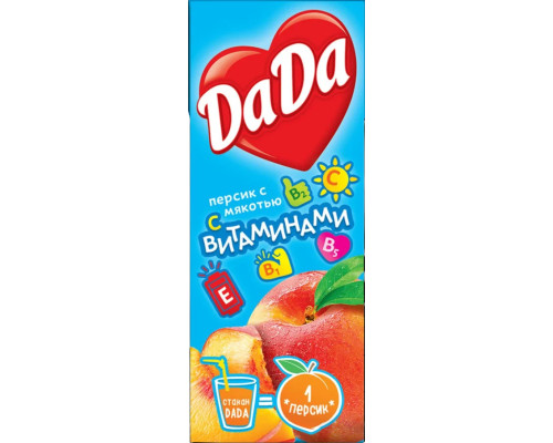 Сок DaDa Персик, 0,2л