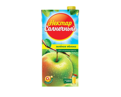 Нектар Солнечный Зеленое Яблоко, 1,9л