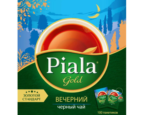 Чай ПИАЛА Gold Вечерний черный, 100*1,5г
