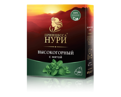 Чай черный Принцесса Нури Высокогорный с Мятой, 100*1,8г 