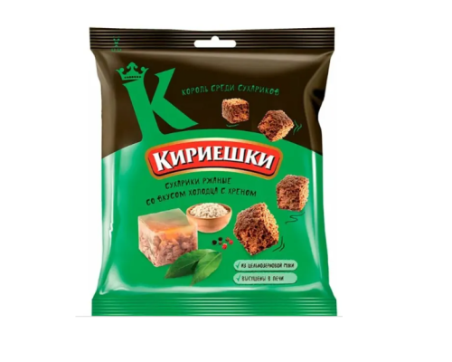 Сухарики Кириешки со вкусом Холодец с хрен, 100г Сухарики Кириешки со вкусом Холодец с хрен, 100г
