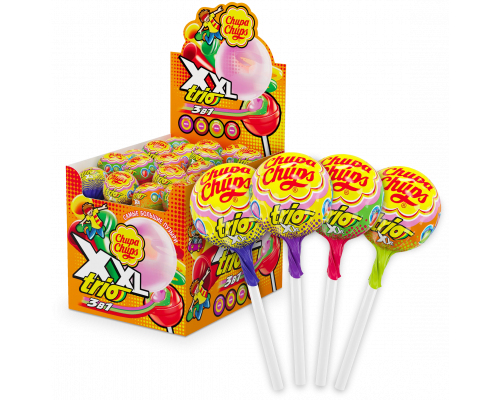 Карамель Chupa Chups XXL Trio вкус ассорти, 29 г