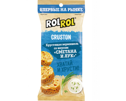 Снеки RolRol Cruston Сметана и лук, 60гр Снеки RolRol Cruston Сметана и лук, 60гр