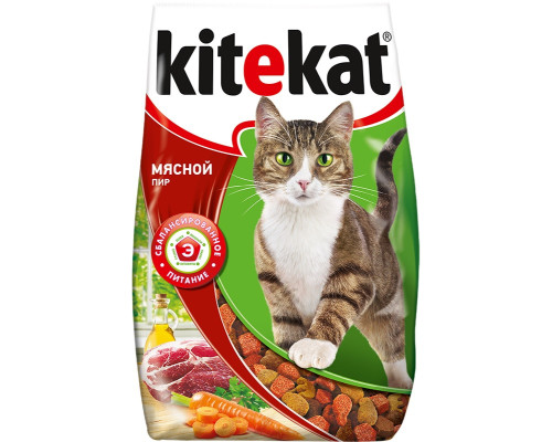 Kitekat сухой корм для кошек, Мясной пир, 15кг 