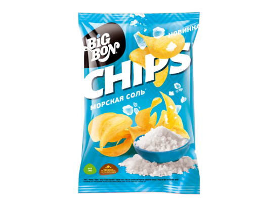 Картофельные чипсы BIGBON CHIPS со вкусом Морская соль, 50г Картофельные чипсы BIGBON CHIPS со вкусом Морская соль, 50г