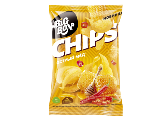 Картофельные чипсы BIGBON CHIPS со вкусом Острый мёд, 50г Картофельные чипсы BIGBON CHIPS со вкусом Острый мёд, 50г