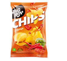 Картофельные чипсы BIGBON CHIPS со вкусом Четыре перца, 75г 