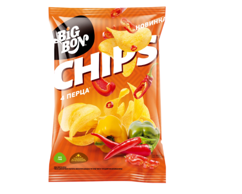 Картофельные чипсы BIGBON CHIPS со вкусом Четыре перца, 75г Картофельные чипсы BIGBON CHIPS со вкусом Четыре перца, 75г
