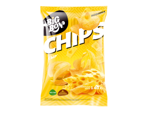 Картофельные чипсы BIGBON CHIPS со вкусом Сыр, 140г Картофельные чипсы BIGBON CHIPS со вкусом Сыр, 140г
