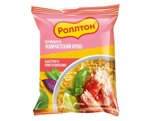 Лапша Роллтон Камчатский краб, 60г