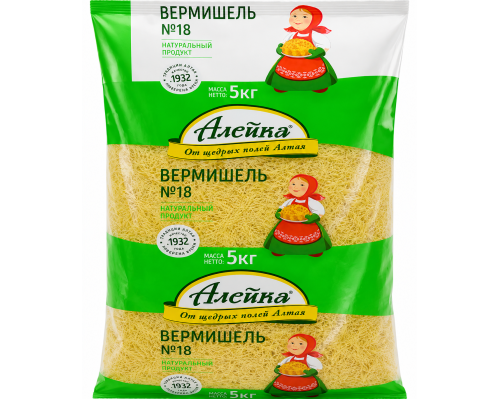 Вермишель №18, 5 кг Алейка