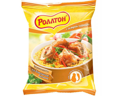 Роллтон ВБП 60г х 42 КУРИЦА ОСТРАЯ на бульоне