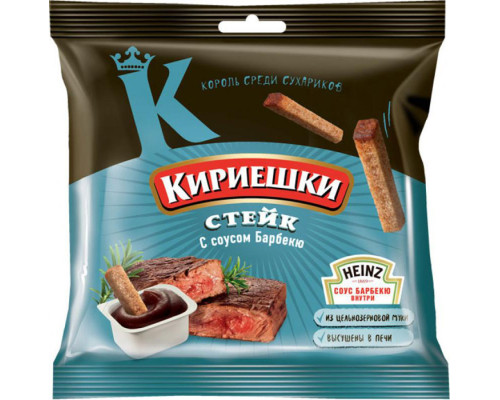 Сухарики Кириешки ржано-пшеничные стейк с соусом барбекю, 85г
