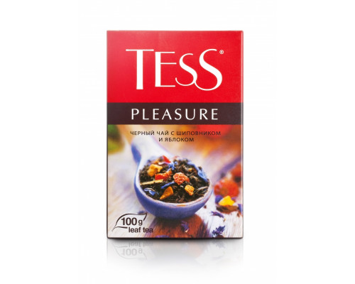 Чай черный Tess Pleasure с шиповником и яблоком, 100г.