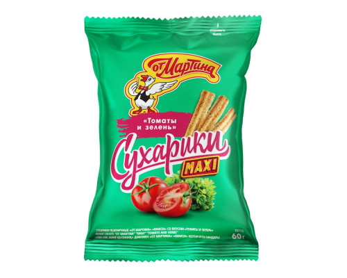 Сухарики МАКСИ От Мартина Томаты и зелень, 60г