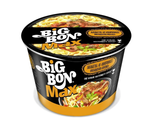 Лапша BIG BON Max с соусом Говядина гриль, 95г Лапша BIG BON Max с соусом Говядина гриль, 95г