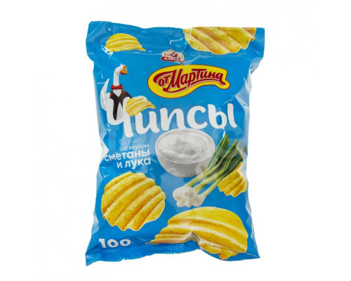 Чипсы рифленые От Мартина сметана-лук, 100г