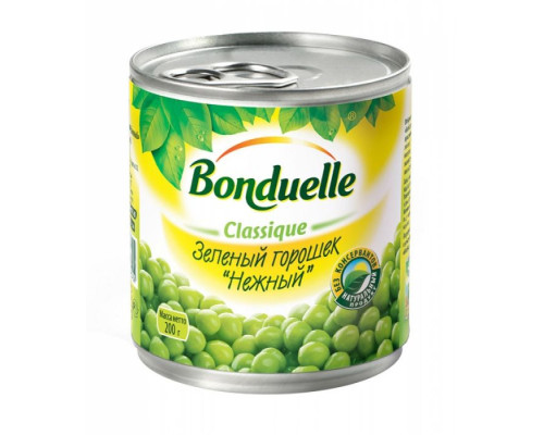 Консервированный горошек зеленый Bonduelle Нежный, 200г 