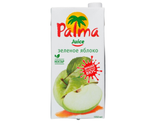 Palma 6х1,95л РР Зеленое яблоко нектар