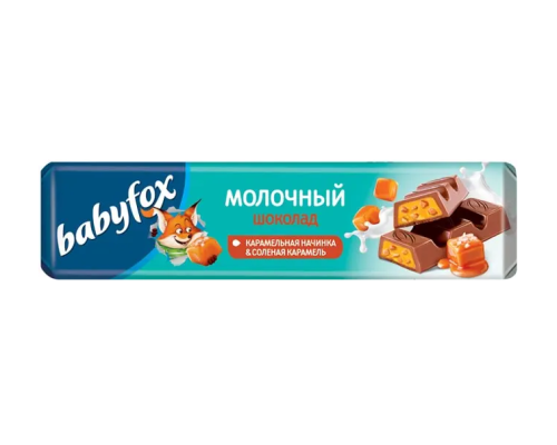 Шоколад молочный BabyFox с карамельной начинкой, 45г