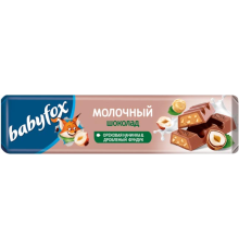 Шоколад молочный BabyFox с ореховой начинкой, 45г