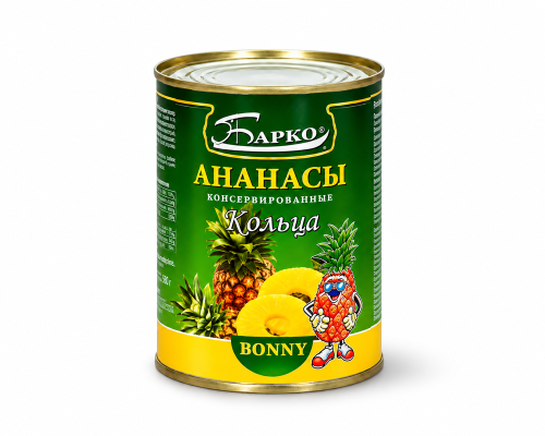 Ананасы консервированные кольца Барко, 580 мл