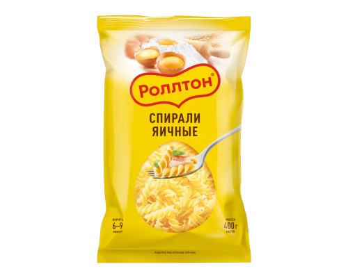 Макароны Роллтон Яичные, Спирали, 400 г