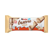 Вафельный батончик Kinder Bueno в белом шоколаде, 39г