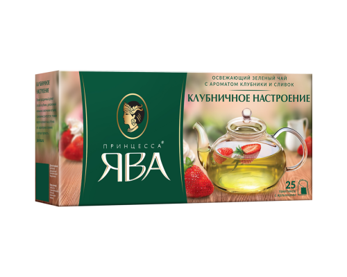 Чай зеленый Принцесса Ява Клубничное настроение, 25*1,5г.