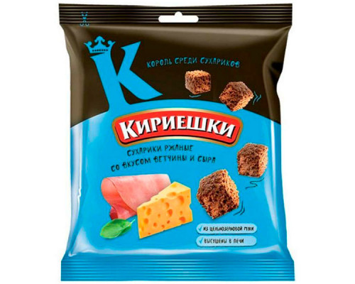 Сухарики Кириешки ржаные со вкусом ветчины и сыра Сухарики Кириешки ржаные со вкусом ветчины и сыра