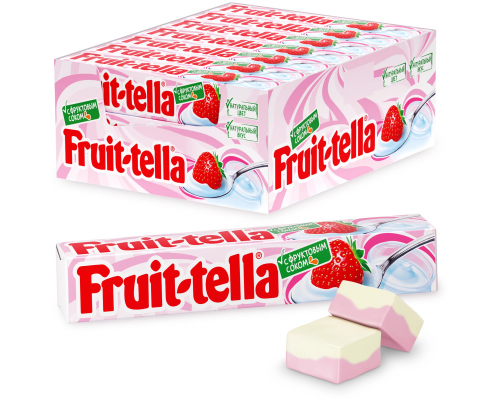 Жевательные конфеты Fruittella, Клубника-йогурт с фруктовым соком