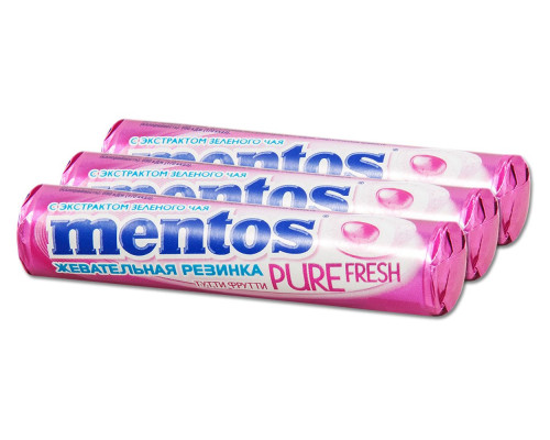 Жевательная резинка Mentos Pure fresh, Тутти-фрутти, 15,5г