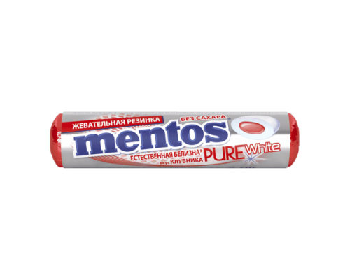 Жевательная резинка Mentos Pure fresh, Клубника, 15,5г Жевательная резинка Mentos Pure fresh, Клубника, 15,5г