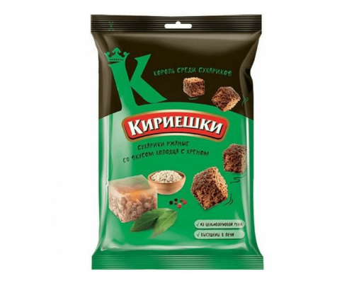 Сухарики Кириешки ржано-пшеничные холодец и хрен, 40г