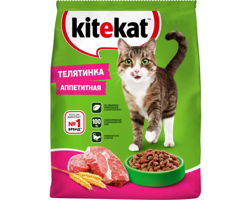 Kitekat сухой корм для кошек, Аппетитная телятинка, 350г 