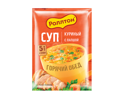 Роллтон Суп куриный с лапшой, 21г