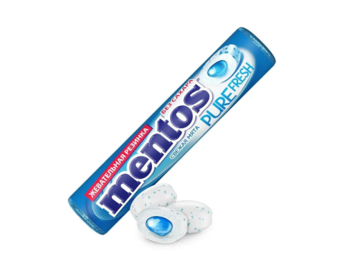 Жевательная резинка MENTOS Pure White Свежая мята, 24*15,5г Жевательная резинка MENTOS Pure White Свежая мята, 24*15,5г
