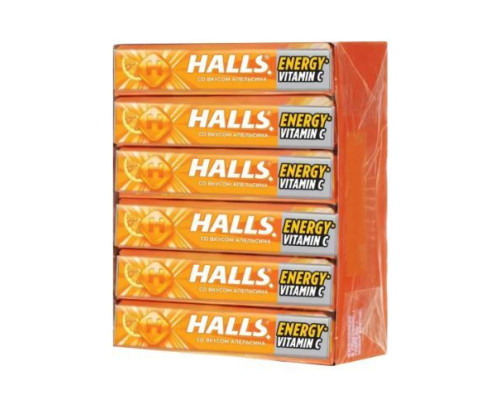 Halls Карамель леденцовая, Витамин C и апельсин