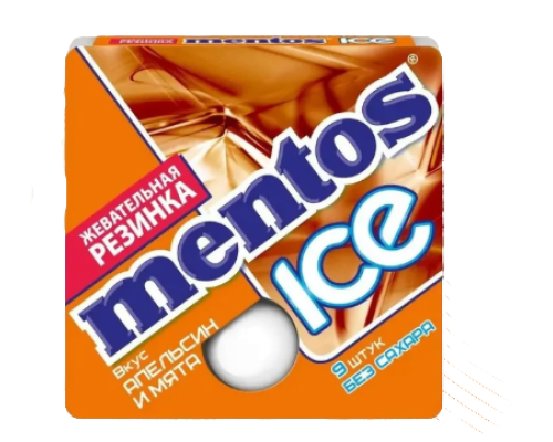 Жевательная резинка Mentos Ice Апельсин и мята, 12,9г